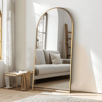MAYEERTY 75" x 36" Gold Modern Arched Full Length Floor Mirror