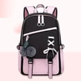 thumbnail image 2 of FUZHIQ Bow School Backpack for Ages 6-12 Plush Pendant Multi Compartment Padded Straps Casual Daily Student Bookbag, Pink, 2 of 4