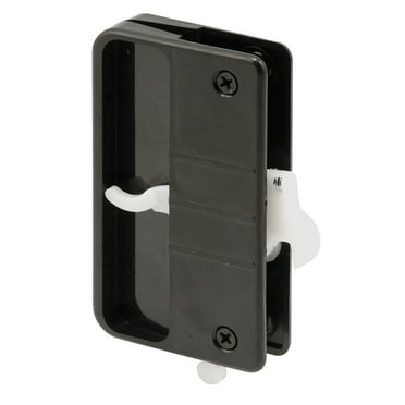 Slide-co Screen Door Latch and Pull with Security Lock, Black Plastic