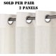 thumbnail image 3 of Elegantes cortinas de mezcla de lino, protección de privacidad, filtrado de luz, paneles de ventana con ojales de níquel, cortinas para dormitorio (juego de 2, 52 x 84 pulgadas, natural) marfil, 52 pulgadas de ancho x 45 pulgadas de largo, 3 of 5