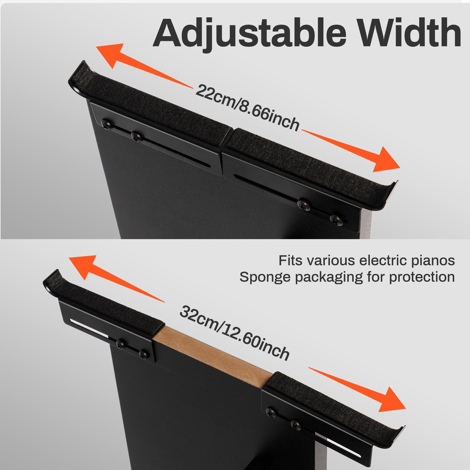 Universal Wooden Stand For Digital Pianos  Reinforced Edition Adjustable Width Piano Rack-sturdy Non-slip Scratch-resistant Design Compatible With Multiple Keyboards