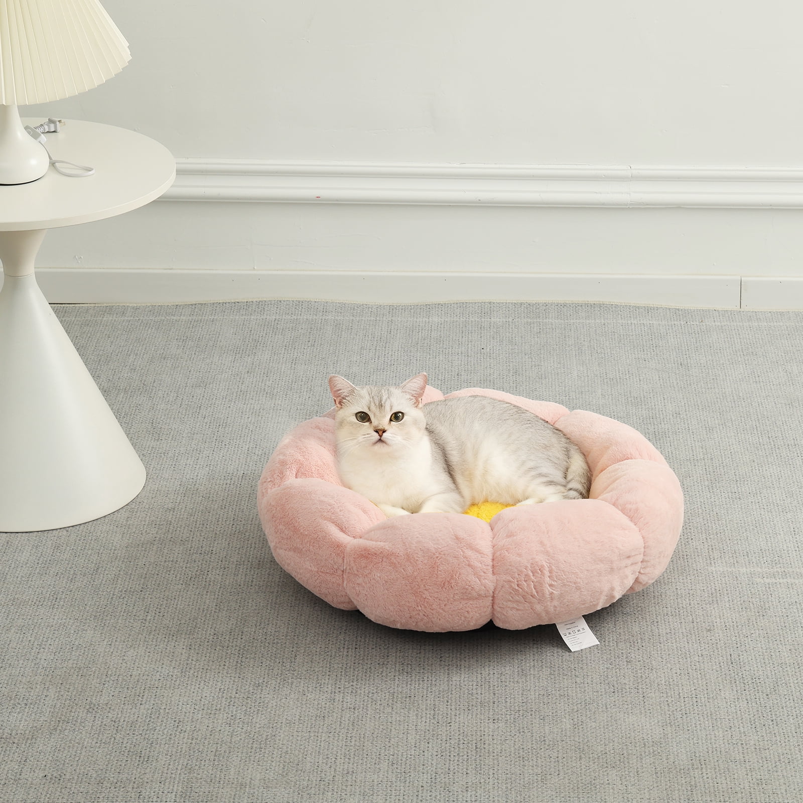 SITIVO Circular Recessed Plush Cat Bed Warm and Comfortable