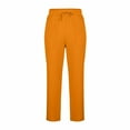 thumbnail image 5 of Big & Tall Wide Leg Linen Pants Loose Drawstring Mens Casual Pants with Pockets Light Weight Beach Lounge Trousers 5XL, Orange, 5 of 6