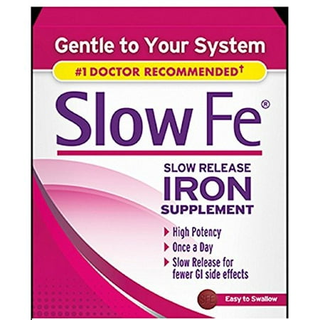 Gentle Iron - Slow FE Slow Release IRON Supplements High Potency Gentle on System 60 Tablets