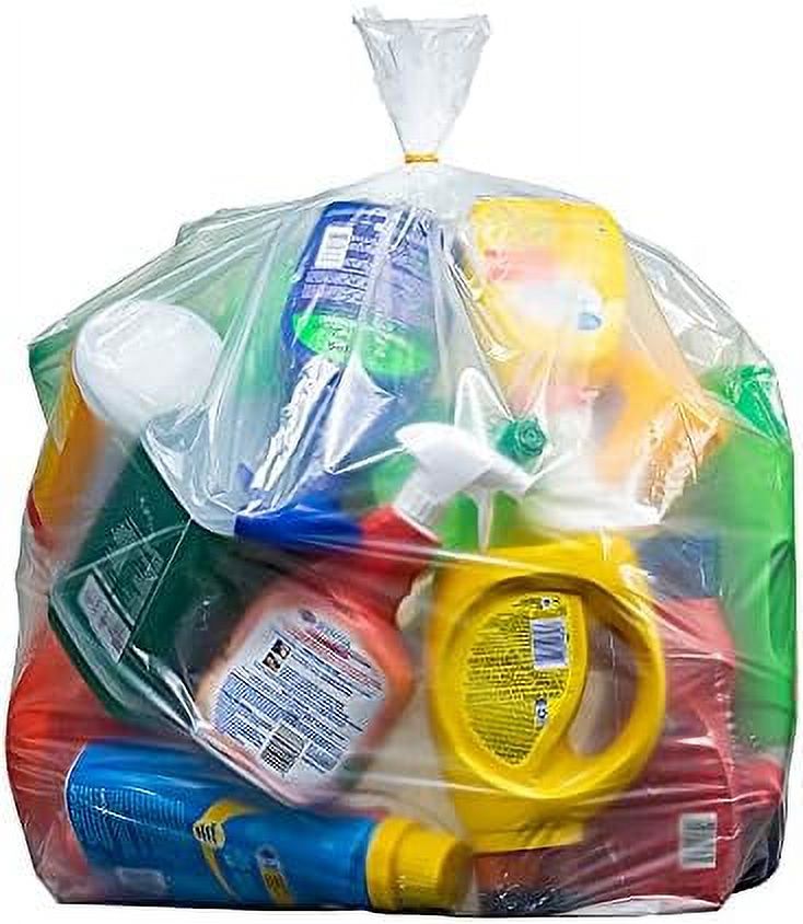 Plasticplace 55-60 Gallon Trash Bags, 1.5 Mil, Clear Heavy Duty Garbage Can Liners, 38" x 58" (50Count) - image 4 of 6