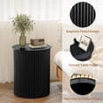 thumbnail image 4 of YOCWO Small Round End tables Set of 2 for Living Room with fluted Design, Circle Bedside Table for Bedroom, Black, 4 of 7