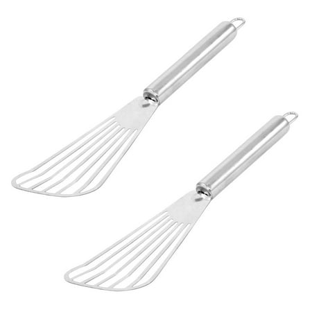 - 2 Pack Stainless Steel Beveled Design Slotted Turner for Turning Flipping Frying Grill