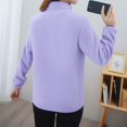 thumbnail image 5 of Wuxian Women Winter Plus Size Jacket Solid Long Sleeve Cozy Warm Thick Lined Coat Casual Loose Fit Basic Outwear Soft Flannel Shirt Top Cold Weather Casual Daily Wear,Light Purple,XXL, 5 of 5