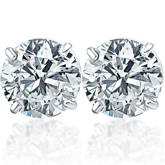 Pompeii 1 1/2ct Lab Grown Diamond Studs 14k White Gold Earrings (F,VS)
