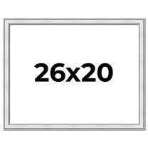 26x20 Frame Sterling Silver Solid Wood Picture Frame | 1.25 Inch Moulding Width | 0.75 Inch