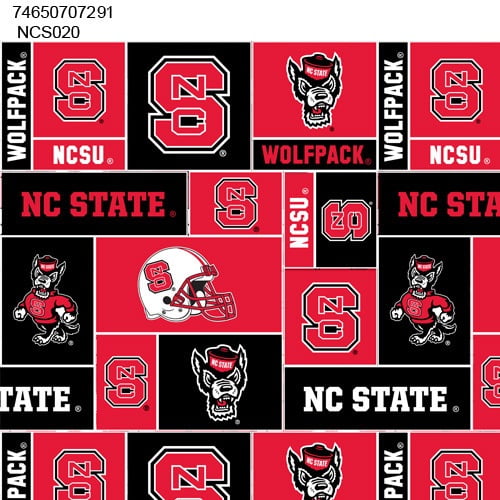 North Carolina State University Fabric Fine Cotton Classic Geometric