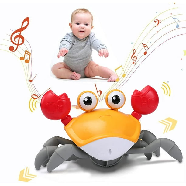 Juguete de cangrejo para gatear, juguetes para niños de 1 año, juguete interactivo para caminar con música y luces, regalo de Navidad, cumpleaños, Pascua para niños pequeños y niñas Sailing Electrónica