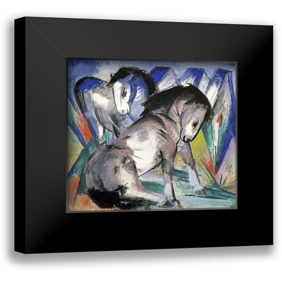 Marc, Franz 13x12 Black Modern Framed Museum Art Print Titled - Two Horses