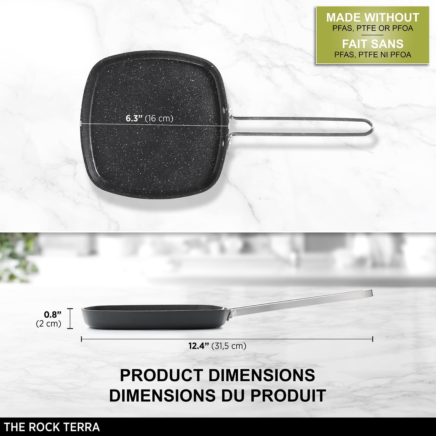 THE ROCK by Starfrit 6-In. Terra Collection Nonstick Mini Griddle with Stainless Steel Handle