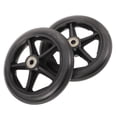 thumbnail image 1 of 2 Pcs Roues avant de Fauteuil Roulant en PVC et Acier Noir pour Rotation Fluide 15.0x15.0x1.0in, 1 of 8