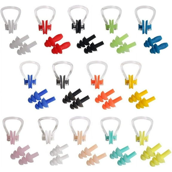 14 Sets Silicone Nose Clips Waterproof Swimming Nose Plugs Earplugs for Adults Kids, Ear Nose Protector