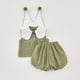 thumbnail image 1 of Conjunto de ropa de verano 2025 para niñas de 0 a 4 años, Top y pantalones cortos a rayas sin mangas con solapa, traje para niños de estilo coreano, trajes para bebés y niños, 1 of 6