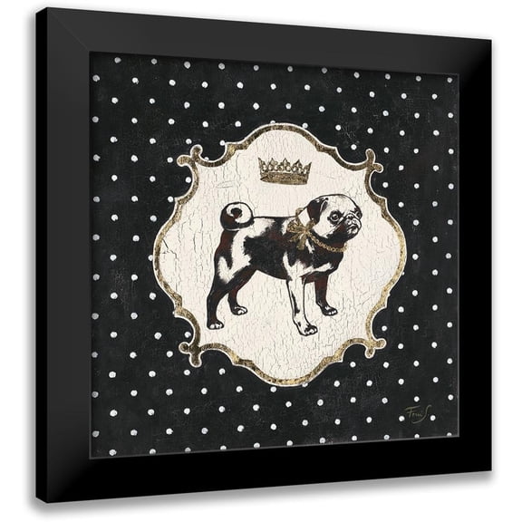 Ferri, Stefania 12x12 Black Modern Framed Museum Art Print Titled - Polka Dot Pug