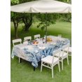 thumbnail image 4 of Outdoor Tablecloth with Umbrella Hole for Patio/Picnic/Party/Camping, Blue Coastal Octopus Waterproof Table Cloth Rectangle Table Cover Washable, Summer Vintage Ocean Sea Coral Shells (60"x 84"), 4 of 9