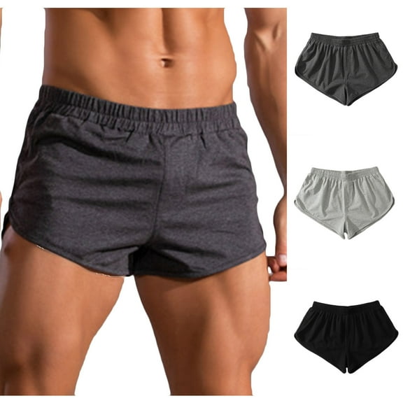 AXXD Mens Work Shorts Summer Solid Cotton Sports Elastic Mid-waist Lace-up Shorts Father's Day Gift