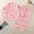 thumbnail image 2 of TOWED22 Toddler Baby Boy Set Clothes 2Pcs Long Sleeve Print Round Neck Tee Sweatpants Casual Winter Outfits(Pink,18-24 M), 2 of 4
