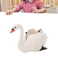 thumbnail image 3 of Swan Figure Realistic Animal Figurines,White Swan Ornament Carrying Small Swans High Simulation Lifelike Animal Model Educational Toy for Kids Toddler, 3 of 9