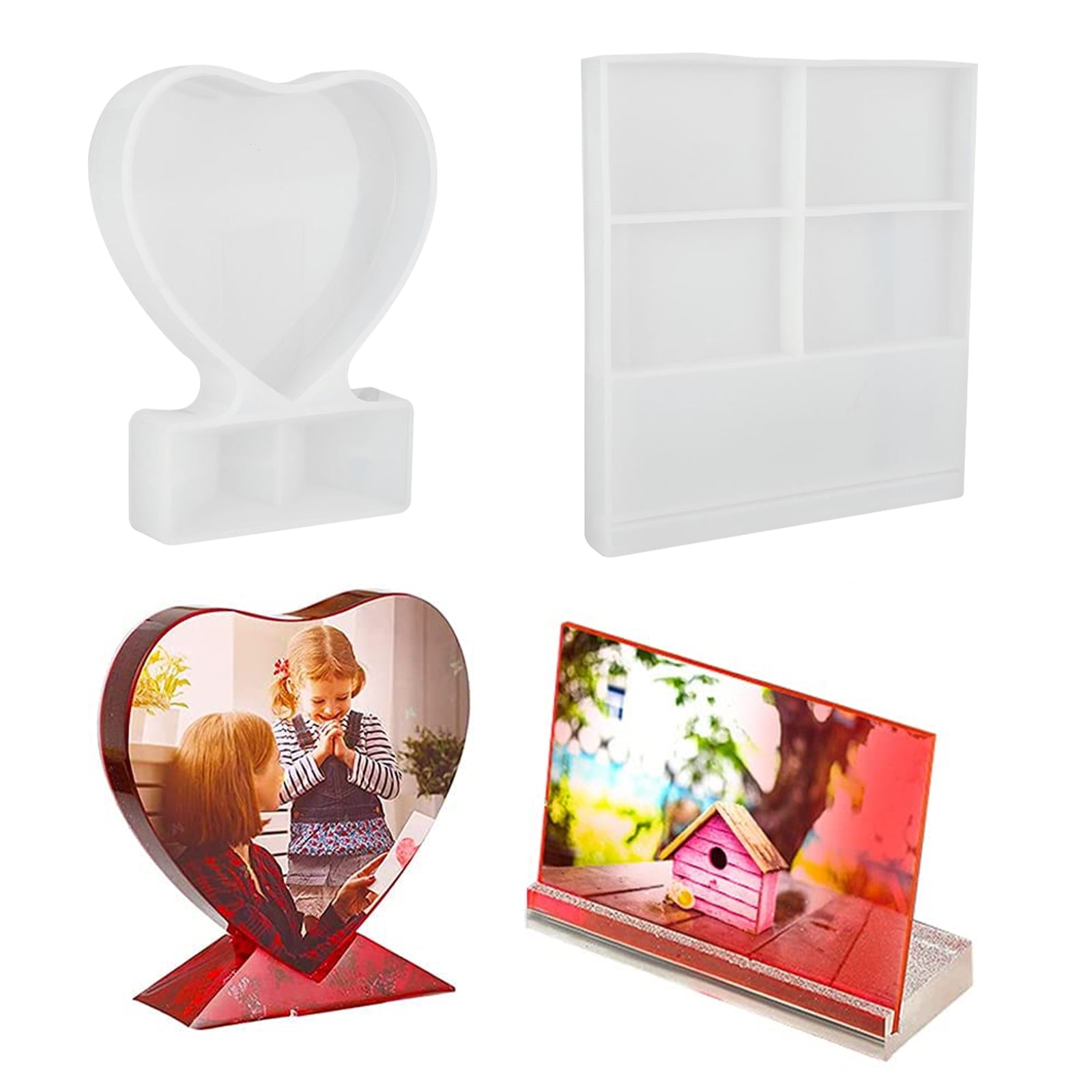 Silicone Poster Picture Frame Mold Resin Epoxy Photo Stand Casting Dispaly Mould 