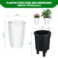 thumbnail image 2 of Planters Set of 2, Self Watering Pots for Outdoor Plants, Flower Pots with Built-in Drainage and Water Level Monitor, for Patio, Porch, Living Room, or Home Office, White, 2 of 10