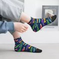 thumbnail image 2 of Rateoe Colorful Carp Streamer 1 Pattern Quarter Crew Socks,Toe Seamed Ankle Socks,Cotton Cushioned Breathable Athletic Crew Sports Socks, 2 of 7
