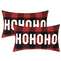 Unique Bargains Plaid Print Throw Decorative Pillow Covers Farmhouse Pillowcase Pack of 2 English 12" x 20"