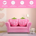thumbnail image 4 of Infans Kids Sofa Strawberry Armrest Chair Lounge Couch w/ 2 Pillow Children Toddler Pink, 4 of 7