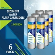 Sediment Water Filter Cartridge by Ronaqua 10"x 2.5", Four Layers of Filtration, Removes Sand, Dirt, Silt, Rust, made from Polypropylene (6 Pack, 1 Micron)