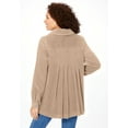 thumbnail image 2 of Woman Within Plus Size Pleat-Back Corduroy Jacket Long Oversized Barn Coat, 2 of 6
