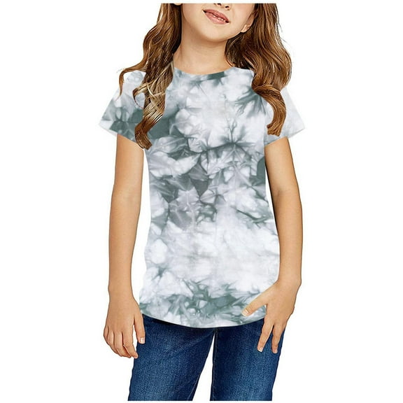 TAGOLD Toddler Girls Boys Summer Blouses Tops,Shirts For Kids Short Sleeve Graphic T-Shirt Round Neck Crop Top For 3-14 Years Girls And Boy T-Shirt Tee