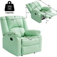 thumbnail image 2 of Fairyland PU Leather Ergonomic Recliner, Adjustable Seat Back and Footrest, Quick Installation, Mint, 2 of 6