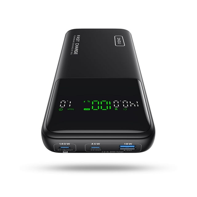 Cargador compacto Power Bank INIU de 25000 mAh y 140 W, USB-C/A