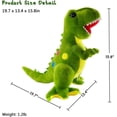 thumbnail image 3 of Almohada de juguete de peluche de dinosaurio de 15,8 ", lindo muñeco de peluche de dinosaurio de peluche verde, animal de peluche de dinosaurio de peluche grande, juguete de dinosaurio para regal, 3 of 5