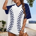 thumbnail image 2 of Sanbonepd Baseball Graphic Tees for Women Shirts Mom Tshirt Heart Funny Short Sleeve Tops Loose Fit Baseball Lovers Fan Summer T Shirts Dark Blue, 2 of 8