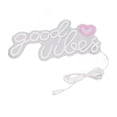 thumbnail image 2 of Letrero de neón Good Vibes, luz LED acrílica alimentada por USB, para colgar en la pared, decoración de pared de neón para bar, fiesta, boda, dormitorio, 2 of 14