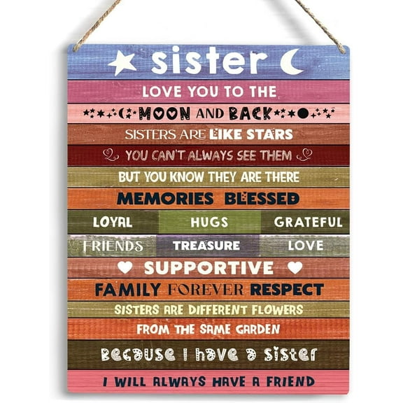 Sister Birthday Gifts From Sister Gifts For Sister Love Sister Wooden Hanging Sign Thank You Christmas Birthday Gifts For Women Her From Little Sister Big Sister Gifts Wall Home Decor 8 X 10