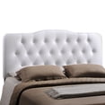 thumbnail image 4 of Modern Contemporary Queen Size Vinyl Headboard, White Faux Leather, 4 of 4