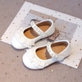 thumbnail image 7 of GiLiling Girls Flats, Mary Jane Ballet Flats, Closed-Toe PU Leather Dress Shoes with Lace Trim and Pearl Strap, Flat Heel Princess Footwear for Party and Daily Wear (White, 4.5-5 Years), 7 of 7