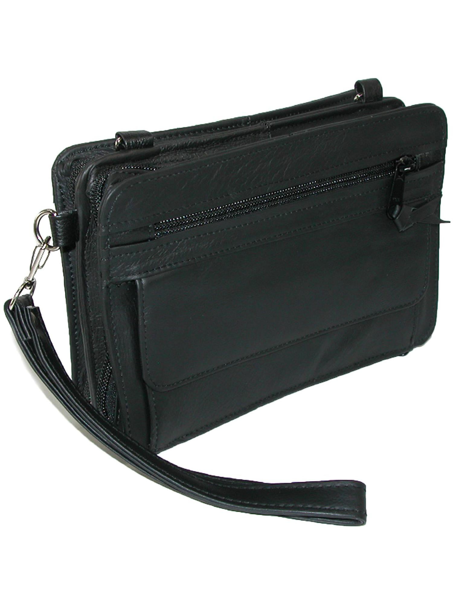 CTM Size one size Men's Leather Gun Conceal Carry Waist Pack Bag