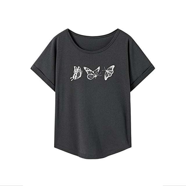 Camiseta de Mujer Fernando con Cuello Redondo Ropa de Calle Manga Corta S
