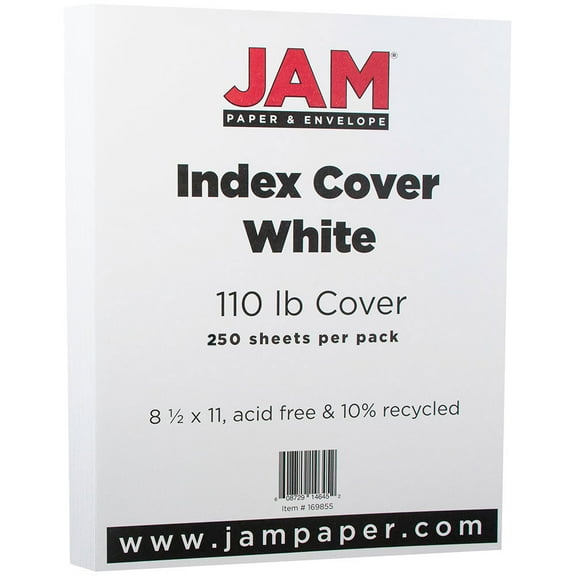 JAM Paper Vellum Bristol 110lb Cardstock, 8 1/2 x 11, , White, 250 per Pack