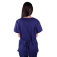 thumbnail image 2 of ACTIVE UNIFORMS Women Mock Wrap/Flare Pant Set Medical Scrub Set (True Navy Blue, X-Large), 2 of 4