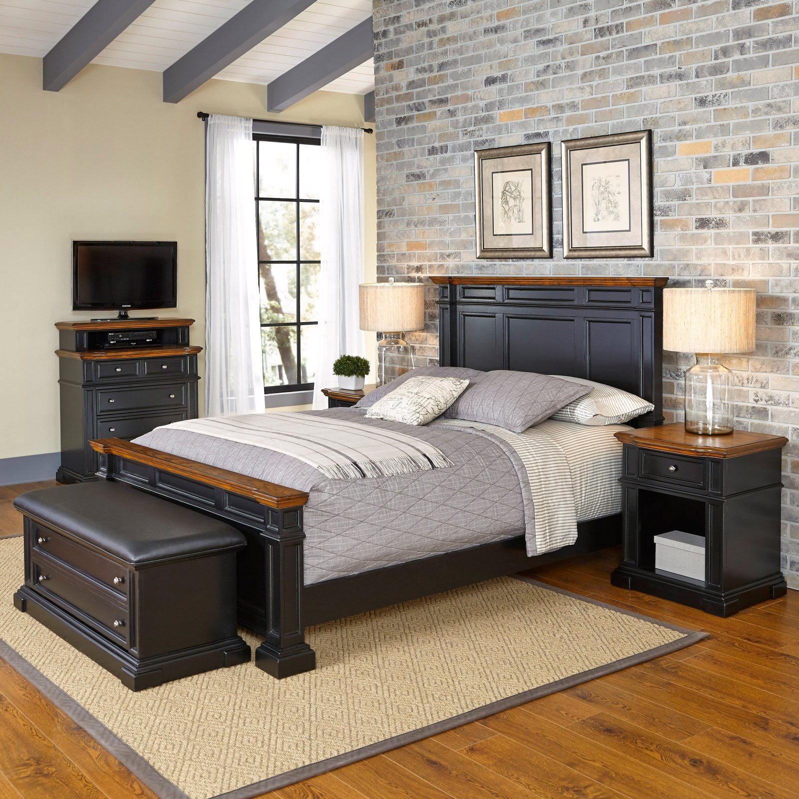 Home Styles Americana Bedroom Furniture Collection Black Rubbed
