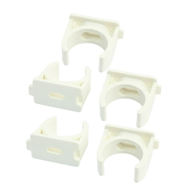 5Pcs 25mm Dia Blanc PVC-U Pousser Snap dans Pinces Clip Tuyau pour l'Approvisionnement en Eau