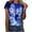 Blue, variant on Womens Tops Short Sleeve Shirts for Women,Women's Tops Fashion Loose Blouse Stone Gradient Printing Round Neck T-Shirt Print Tee,Plus Size Blouses Shirts,Summer Casual Graphic Tees