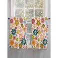 thumbnail image 5 of Vintage Boho Floral Bathroom Window Curtain, Yellow Pink Floral Bohemia Beige Light Filtering Coffee Kitchen Curtains, Bedroom Living Room Curtains 2 Panel 84"x54", 5 of 6